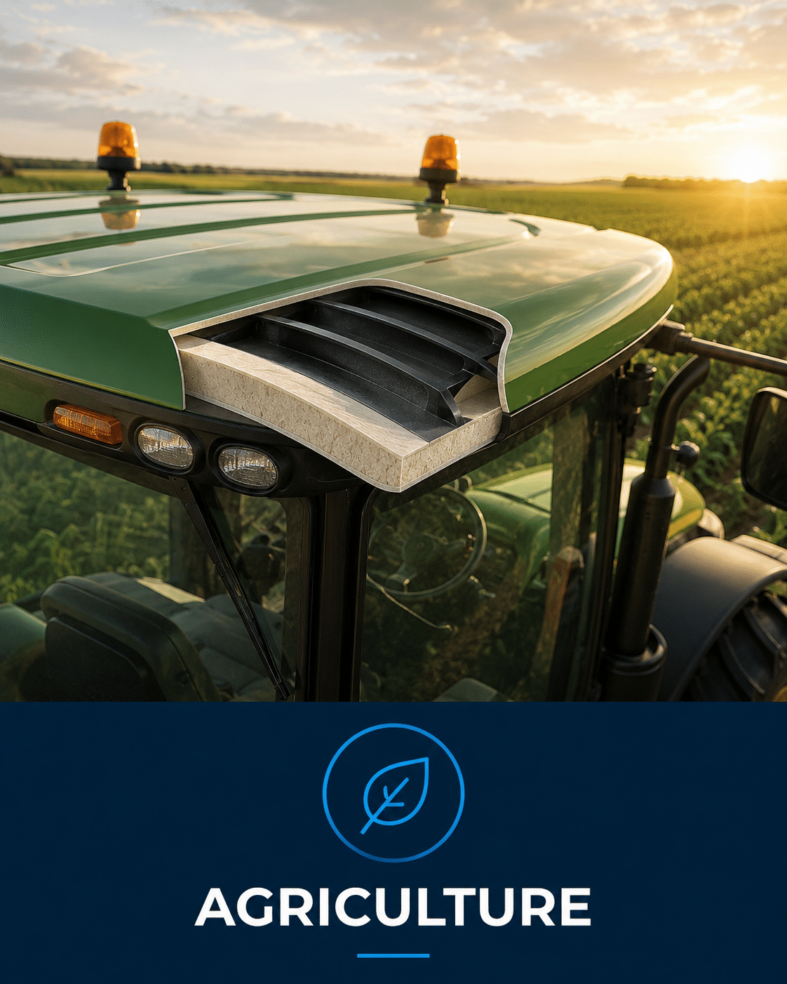Agriculture Application Showing Structural Core Material Support For Equipment Panels