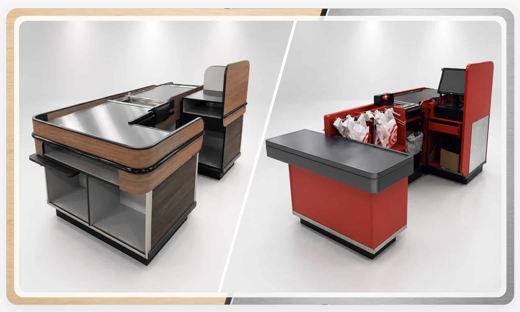 Wood And Metal Custom Checklane Materials By Kpi Concepts