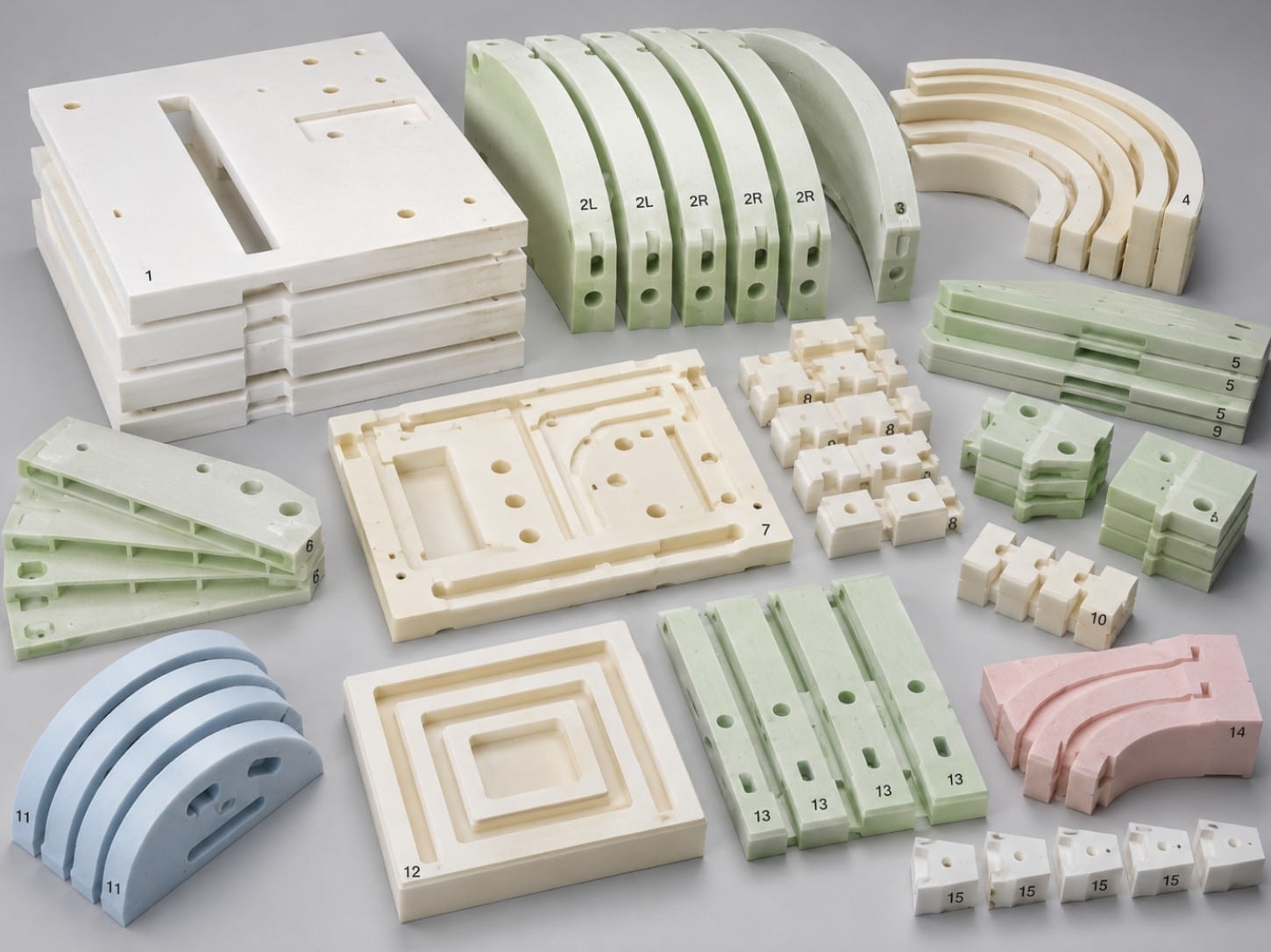 Custom Foam Core Kitting Components Arranged As Precision-Cut Kit Parts