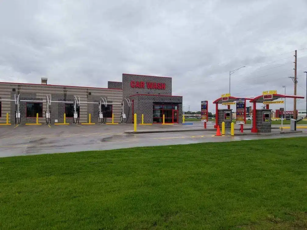 Small Pay Station Metal Canopy Fabricated For A Commercial Service Lane